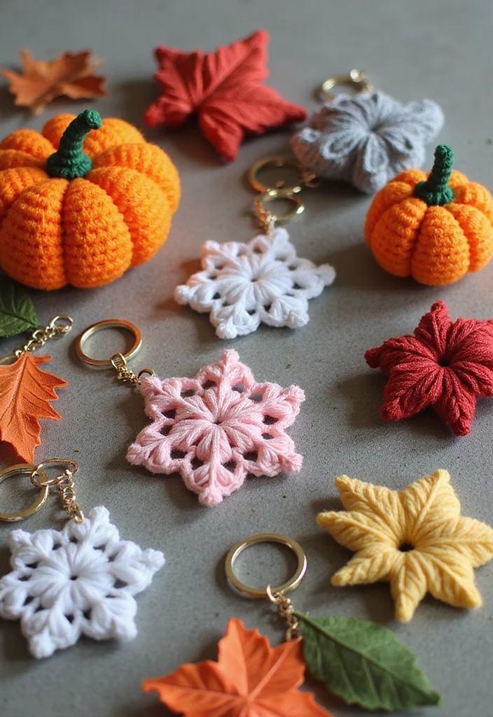 Crochet Keychain Pattern Free: Quick Mini Project Guide with 19 Fun Visual Inspirations - 6. Seasonal Keychains