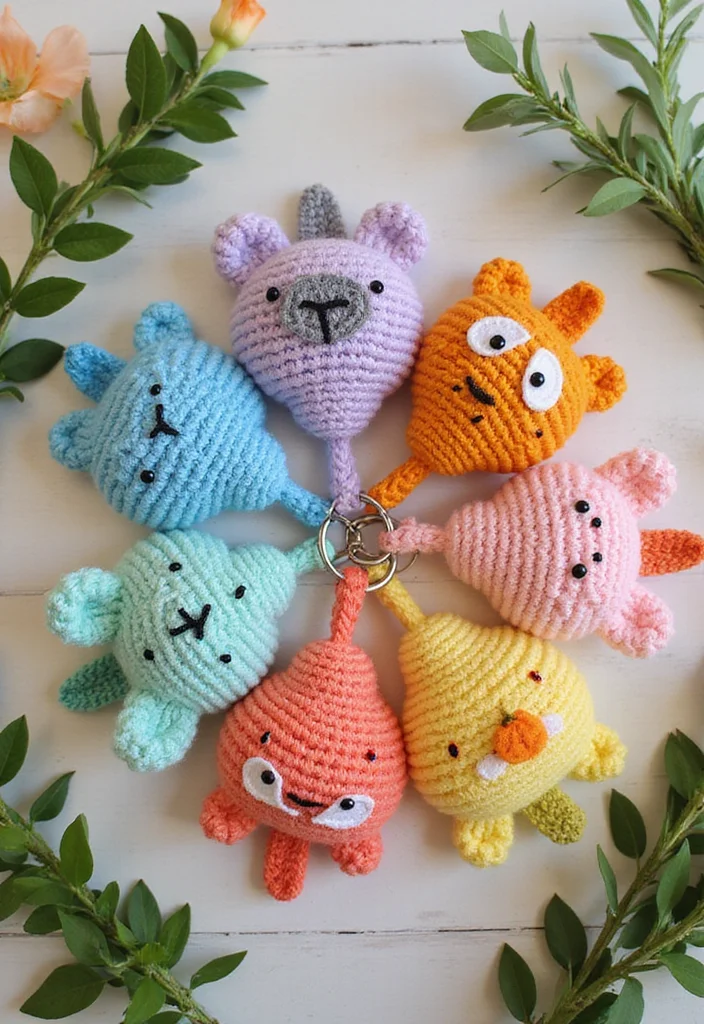 Crochet Keychain Pattern Free: Quick Mini Project Guide with 19 Fun Visual Inspirations - 7. Fun Animal Faces
