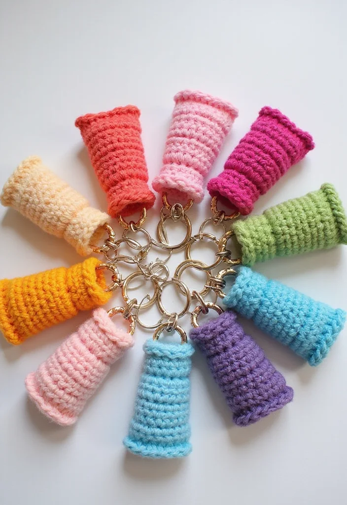Crochet Keychain Pattern Free: Quick Mini Project Guide with 19 Fun Visual Inspirations - 8. Custom Color Blocks
