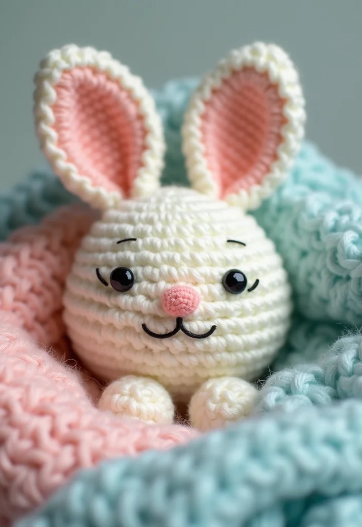 Crochet Lovey Free Pattern: Baby Comfort Toy Guide with 20 Soft Visual Inspirations - 1. Sweet Bunny Blanket Buddy