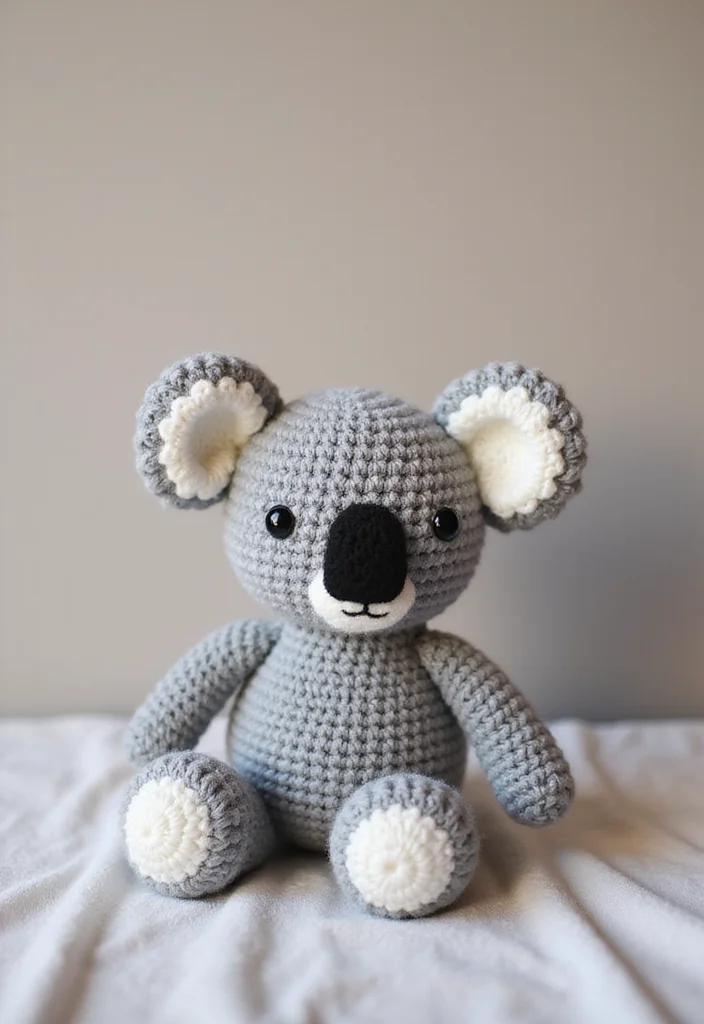 Crochet Lovey Free Pattern: Baby Comfort Toy Guide with 20 Soft Visual Inspirations - 12. Cuddly Koala Lovey