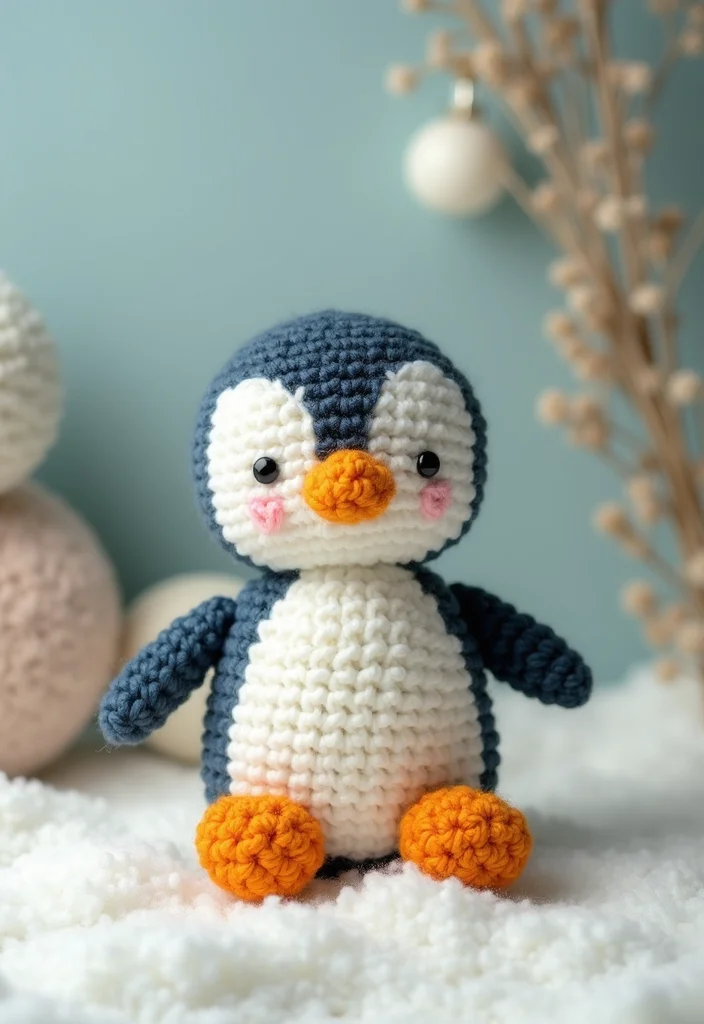 Crochet Lovey Free Pattern: Baby Comfort Toy Guide with 20 Soft Visual Inspirations - 15. Cozy Penguin Lovey