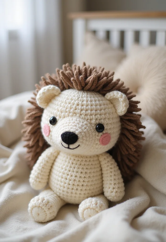 Crochet Lovey Free Pattern: Baby Comfort Toy Guide with 20 Soft Visual Inspirations - 16. Cute Hedgehog Lovey