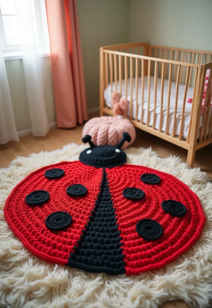 Crochet Lovey Free Pattern: Baby Comfort Toy Guide with 20 Soft Visual Inspirations - 17. Lovely Ladybird Blanket