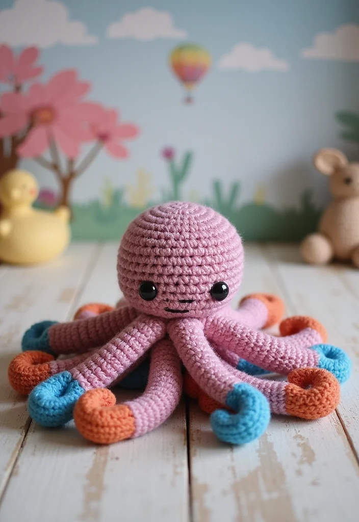 Crochet Lovey Free Pattern: Baby Comfort Toy Guide with 20 Soft Visual Inspirations - 18. Adorable Octopus Lovey