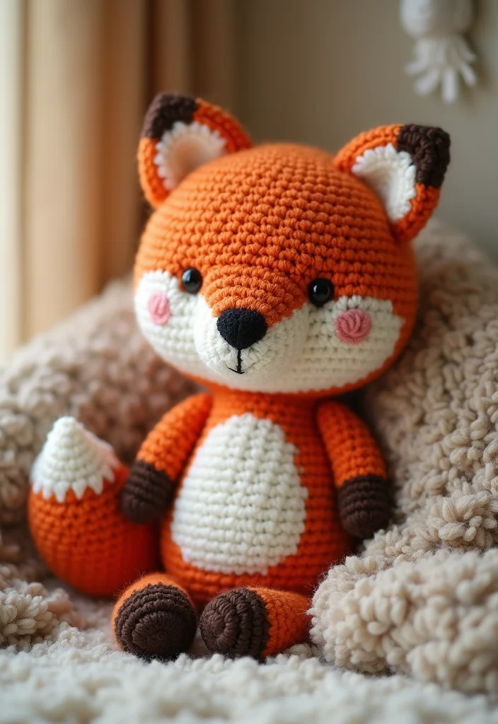 Crochet Lovey Free Pattern: Baby Comfort Toy Guide with 20 Soft Visual Inspirations - 20. Happy Fox Lovey
