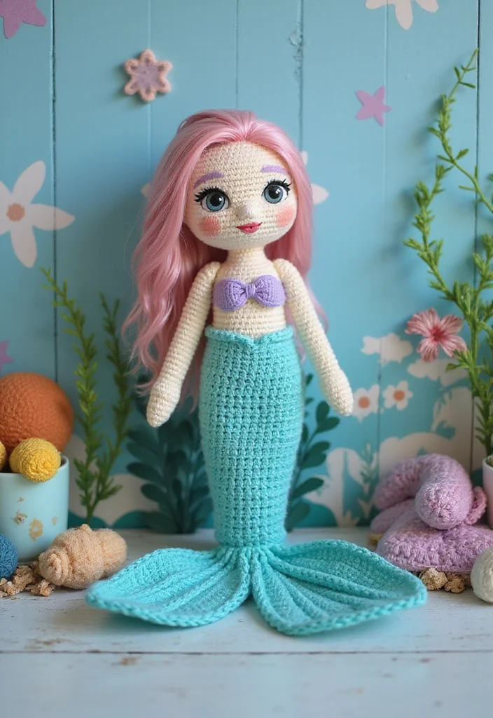 Crochet Lovey Free Pattern: Baby Comfort Toy Guide with 20 Soft Visual Inspirations - 8. Magical Mermaid Lovey