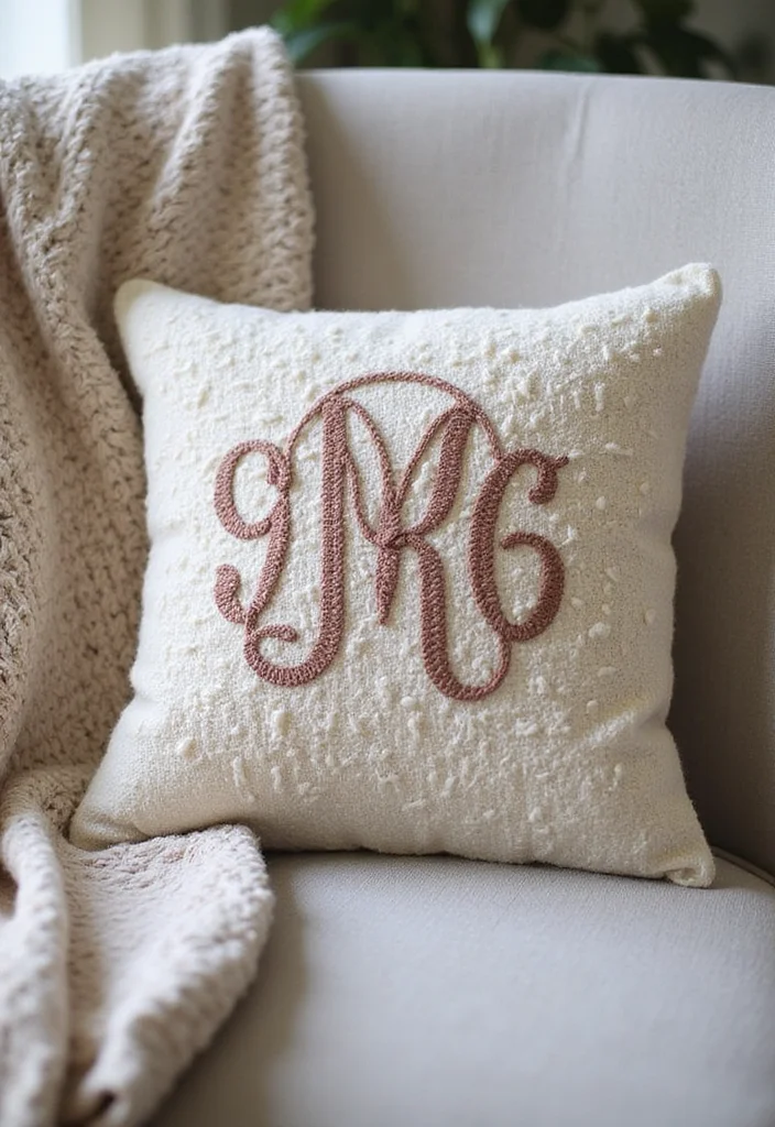 Crochet Pillow Patterns Free: Cozy Home Décor Guide with 17 Soft Visual Inspirations - 13. Personalized Monogram