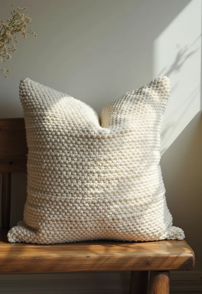 Crochet Pillow Patterns Free: Cozy Home Décor Guide with 17 Soft Visual Inspirations - 14. Cozy Farmhouse Style