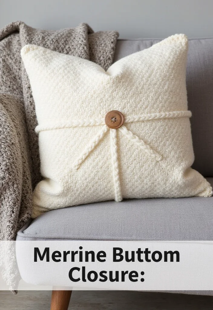 Crochet Pillow Patterns Free: Cozy Home Décor Guide with 17 Soft Visual Inspirations - 17. Classic Buttoned Closure