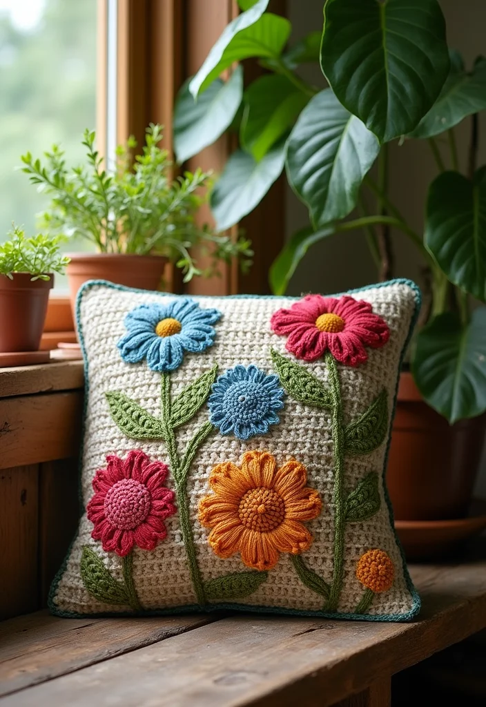 Crochet Pillow Patterns Free: Cozy Home Décor Guide with 17 Soft Visual Inspirations - 3. Nature-Inspired Motifs