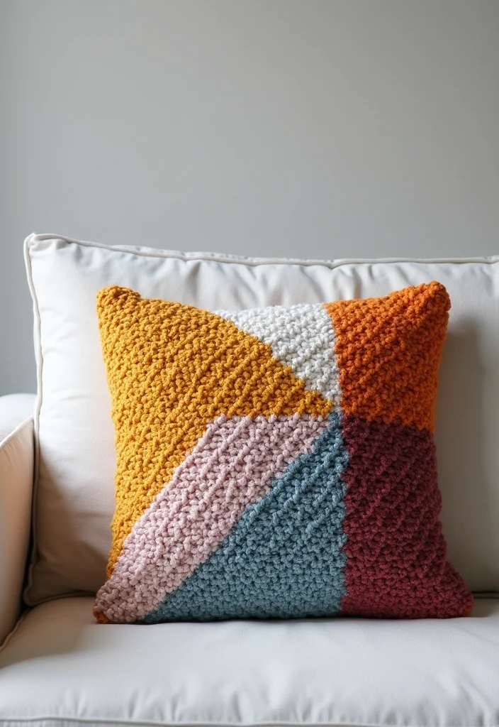 Crochet Pillow Patterns Free: Cozy Home Décor Guide with 17 Soft Visual Inspirations - 4. Geometric Elegance