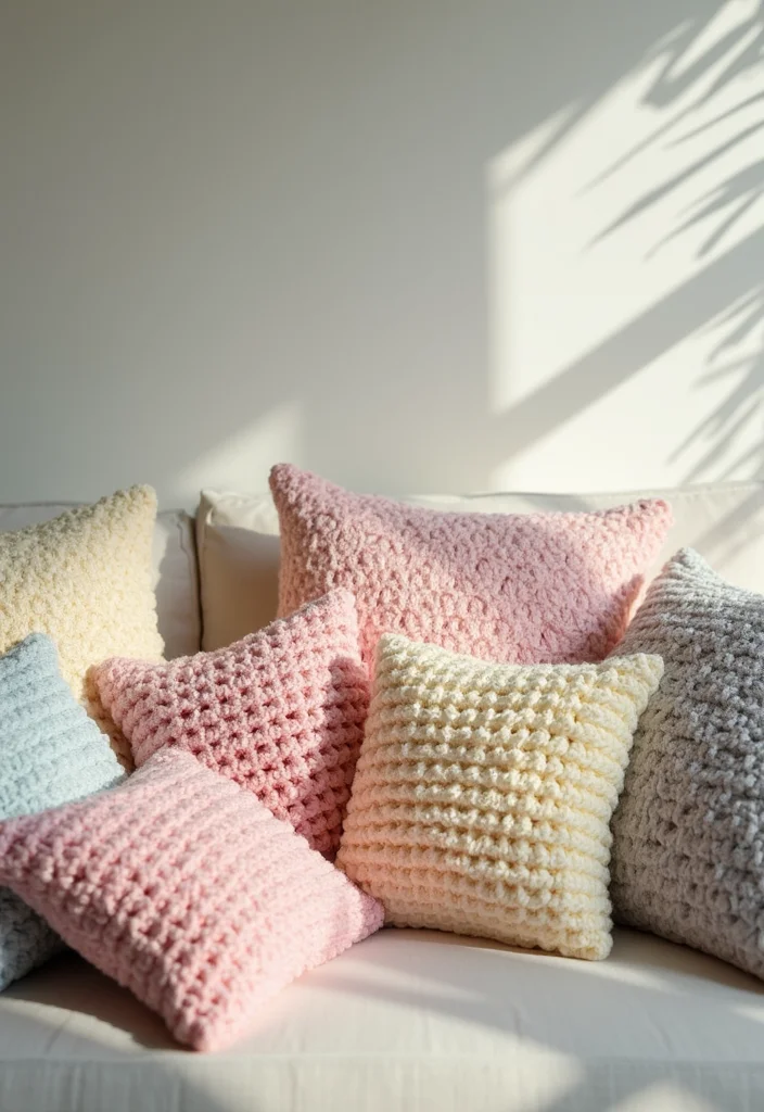 Crochet Pillow Patterns Free: Cozy Home Décor Guide with 17 Soft Visual Inspirations - 6. Pastel Dreams