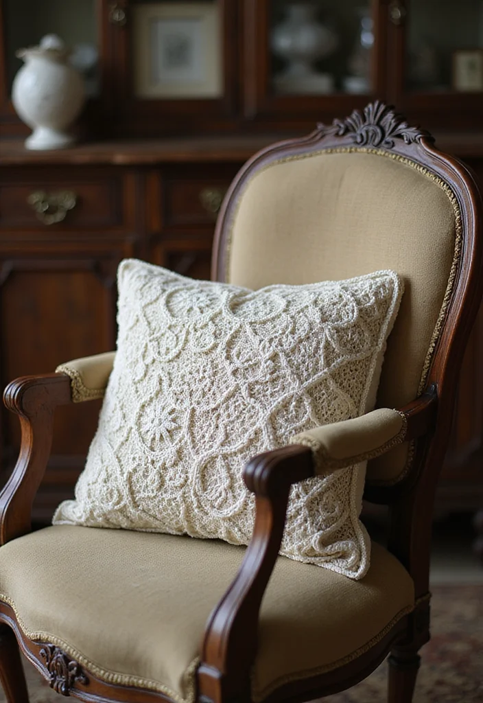 Crochet Pillow Patterns Free: Cozy Home Décor Guide with 17 Soft Visual Inspirations - 9. Vintage Lace Charm