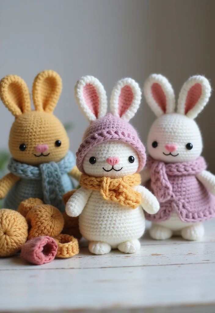 Crochet Plushies Pattern Free: Soft Toy Guide with 20 Whimsical Visual Inspirations - 1. Adorable Amigurumi Bunnies