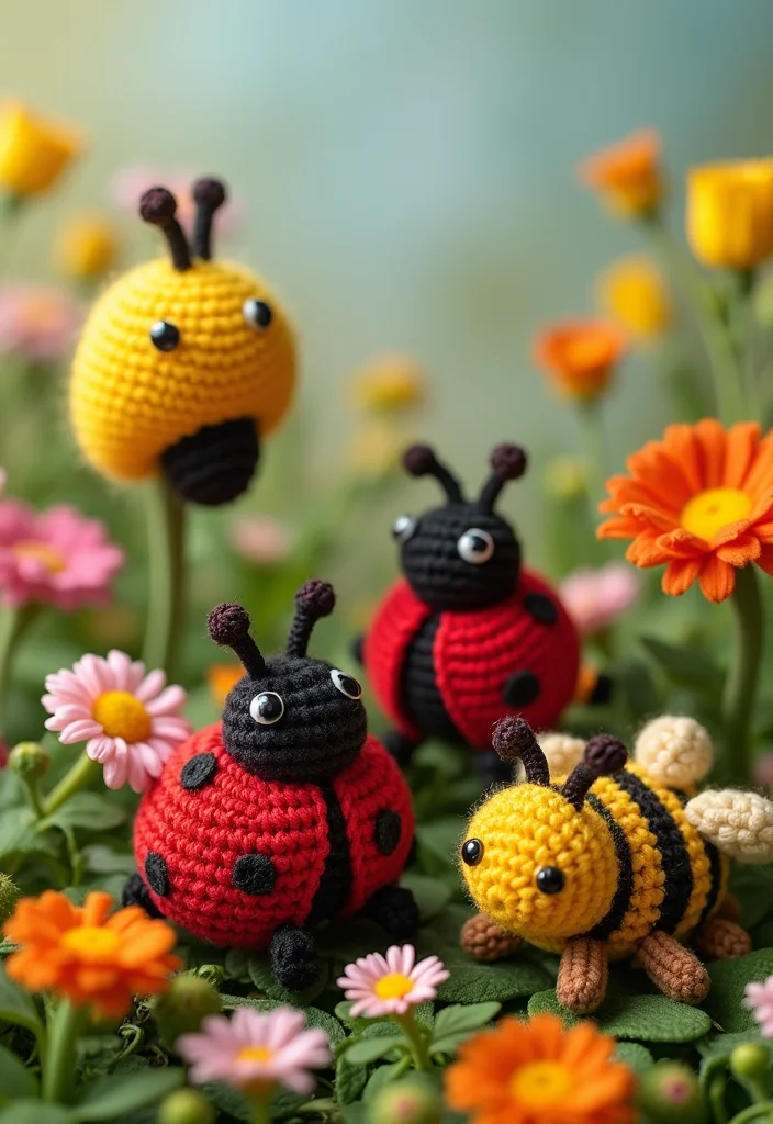 Crochet Plushies Pattern Free: Soft Toy Guide with 20 Whimsical Visual Inspirations - 10. Delightful Insects