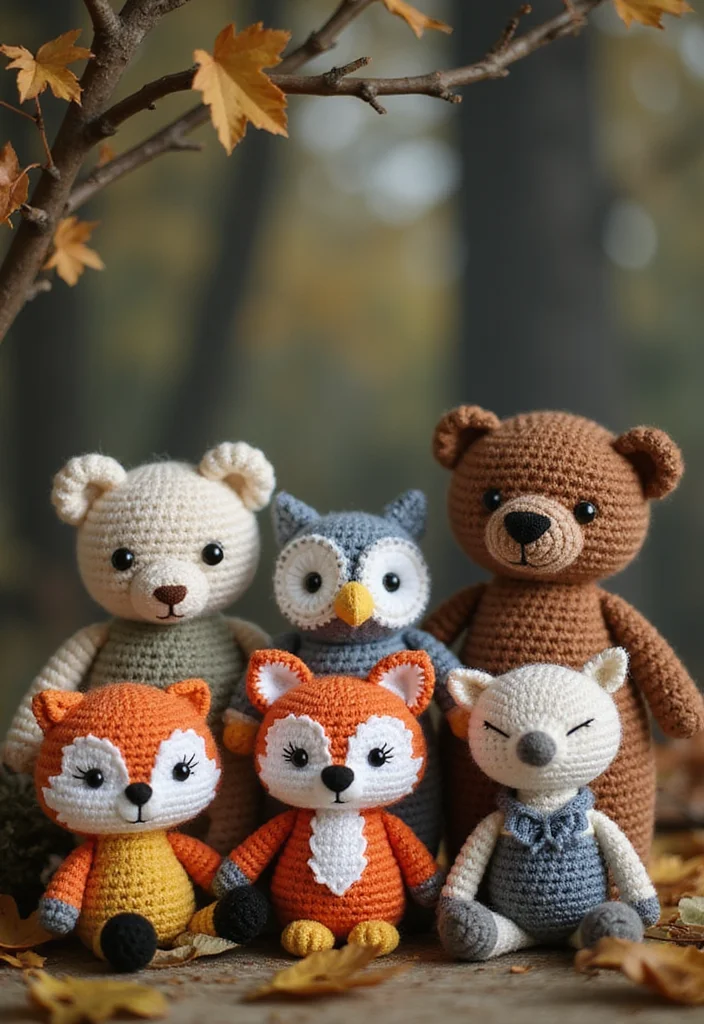 Crochet Plushies Pattern Free: Soft Toy Guide with 20 Whimsical Visual Inspirations - 7. Cozy Woodland Creatures