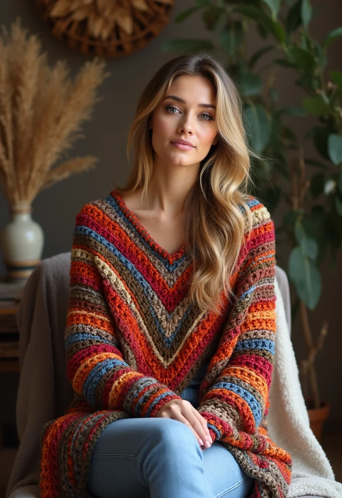 Crochet Poncho Free Pattern: Cozy Wearable Guide with 18 Stylish Visual Inspirations - 1. The Classic Granny Square Poncho
