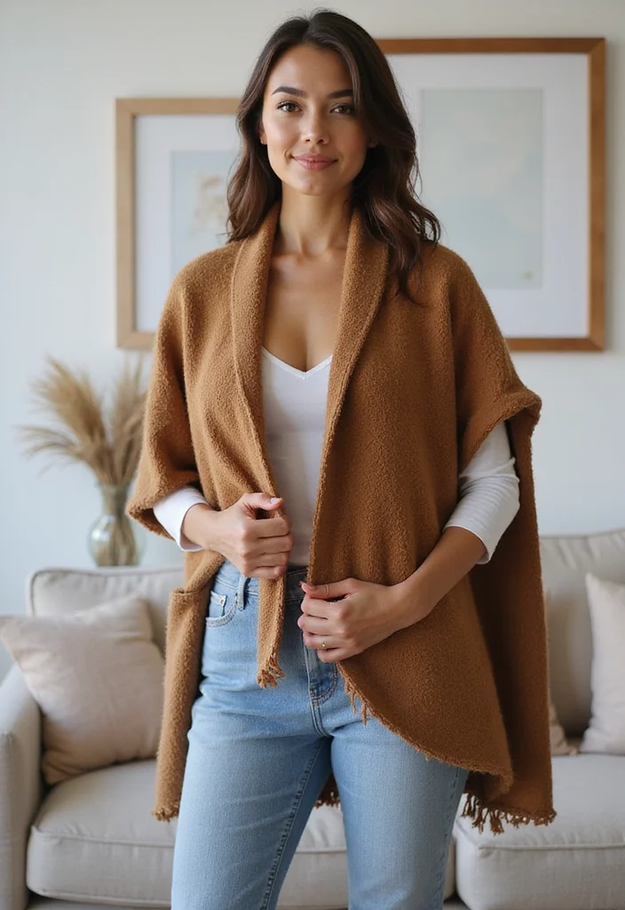 Crochet Poncho Free Pattern: Cozy Wearable Guide with 18 Stylish Visual Inspirations - 14. The Convertible Poncho