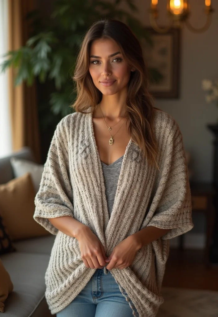 Crochet Poncho Free Pattern: Cozy Wearable Guide with 18 Stylish Visual Inspirations - 18. The Personalized Monogrammed Poncho