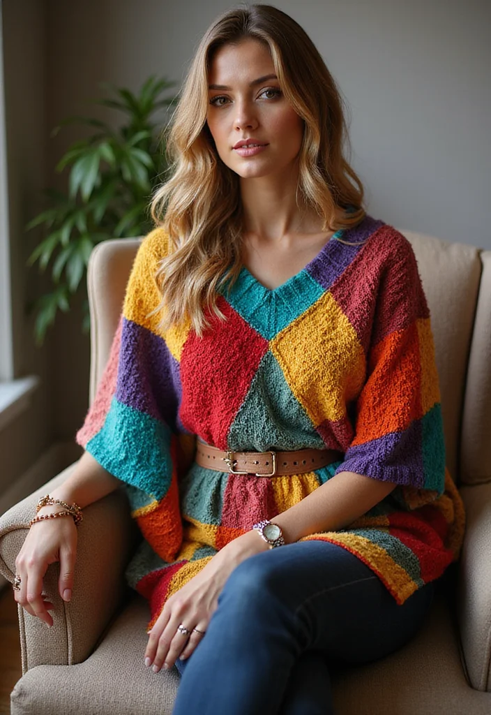 Crochet Poncho Free Pattern: Cozy Wearable Guide with 18 Stylish Visual Inspirations - 9. The Patchwork Poncho