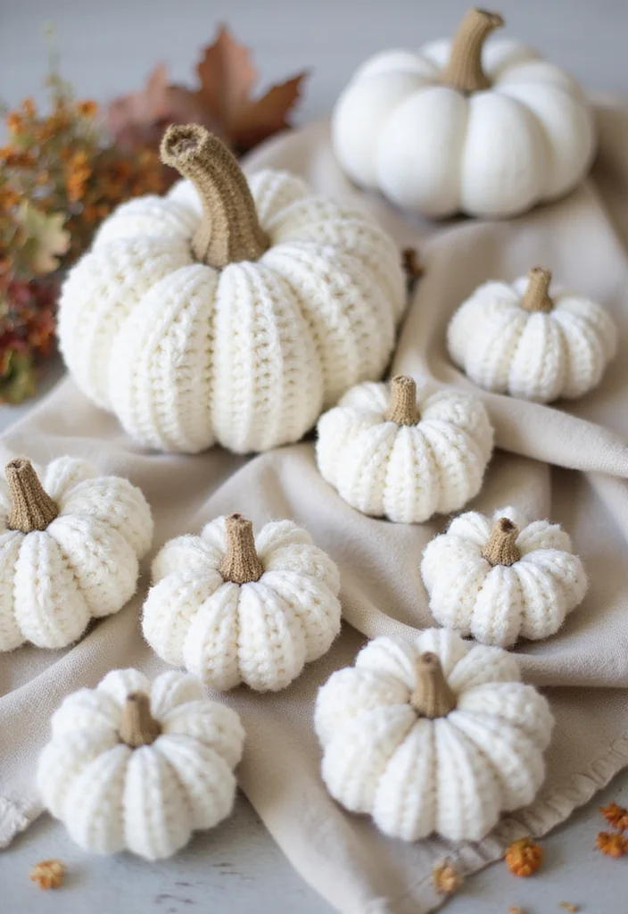 Crochet Pumpkin Free Pattern: Fall Décor Guide with 19 Seasonal Visual Inspirations - 4. White Crochet Pumpkins