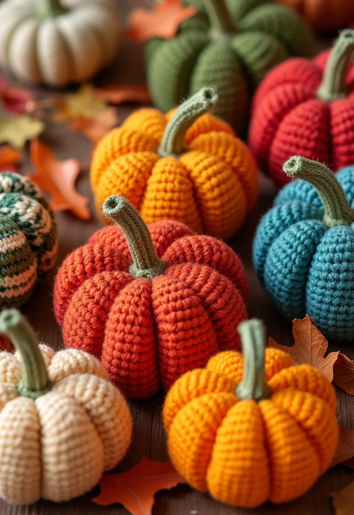 Crochet Pumpkin Free Pattern: Fall Décor Guide with 19 Seasonal Visual Inspirations - 5. Striped Crochet Pumpkins