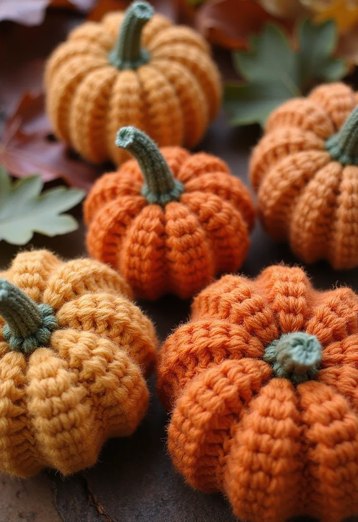 Crochet Pumpkin Free Pattern: Fall Décor Guide with 19 Seasonal Visual Inspirations - 6. Textured Crochet Pumpkins