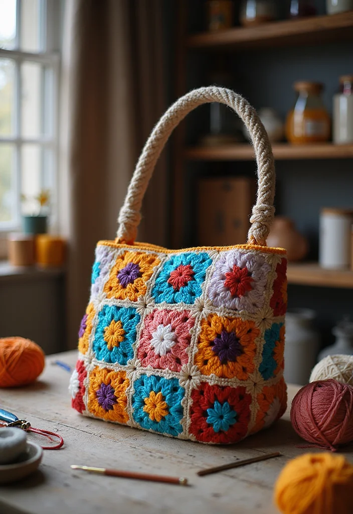 Crochet Purse Pattern Free: DIY Bag Guide with 18 Fashionable Visual Inspirations - 1. The Classic Granny Square Purse