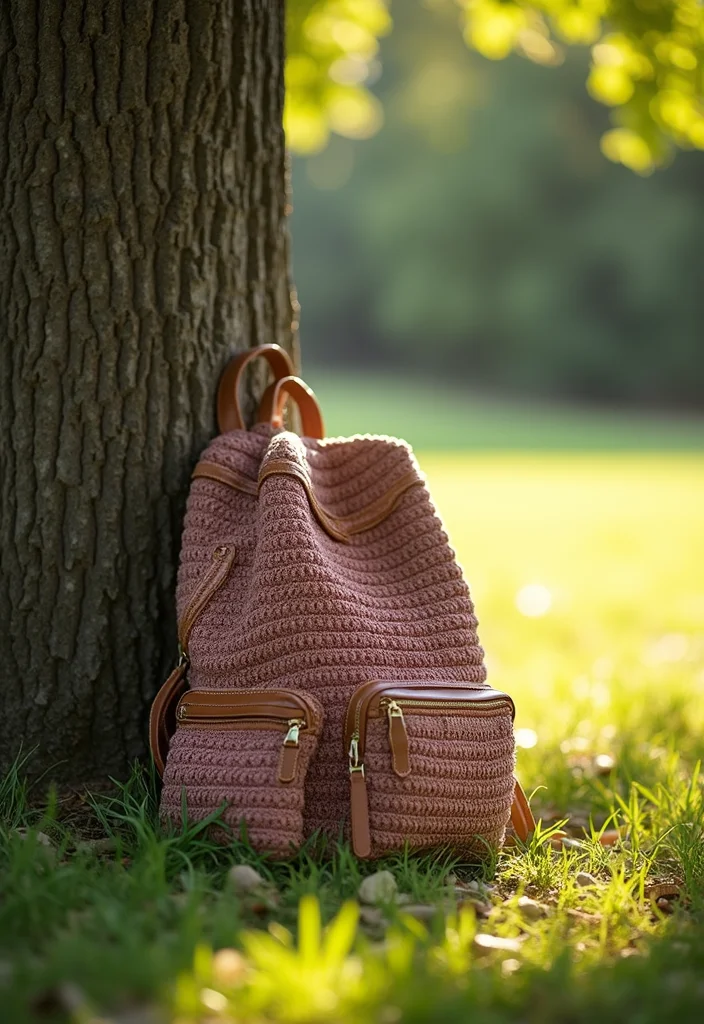Crochet Purse Pattern Free: DIY Bag Guide with 18 Fashionable Visual Inspirations - 10. Stylish Backpack