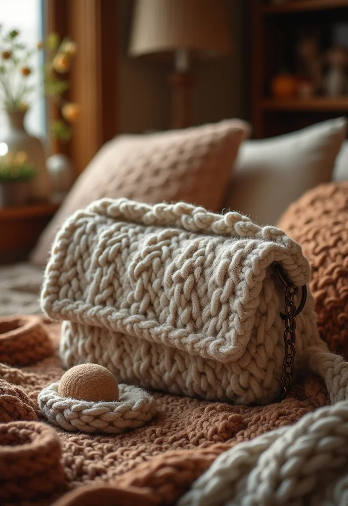 Crochet Purse Pattern Free: DIY Bag Guide with 18 Fashionable Visual Inspirations - 11. Chunky Knit Purse