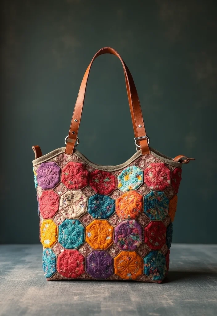 Crochet Purse Pattern Free: DIY Bag Guide with 18 Fashionable Visual Inspirations - 15. Hexagon Patchwork Bag