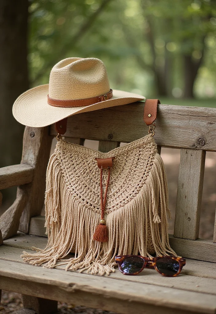 Crochet Purse Pattern Free: DIY Bag Guide with 18 Fashionable Visual Inspirations - 2. Boho-Chic Fringed Bag