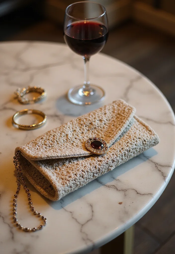 Crochet Purse Pattern Free: DIY Bag Guide with 18 Fashionable Visual Inspirations - 4. Elegant Clutch for Night Out