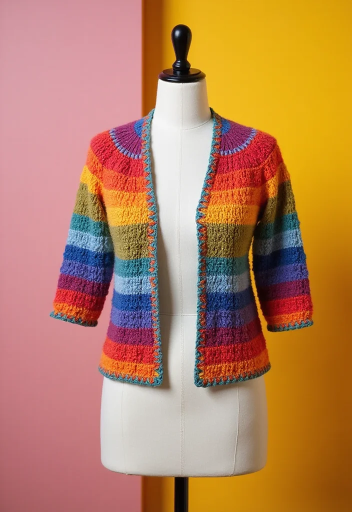 Crochet Shrug Pattern Free: Lightweight Wearable Guide with 20 Chic Visual Inspirations - 7. Color Block Shrug