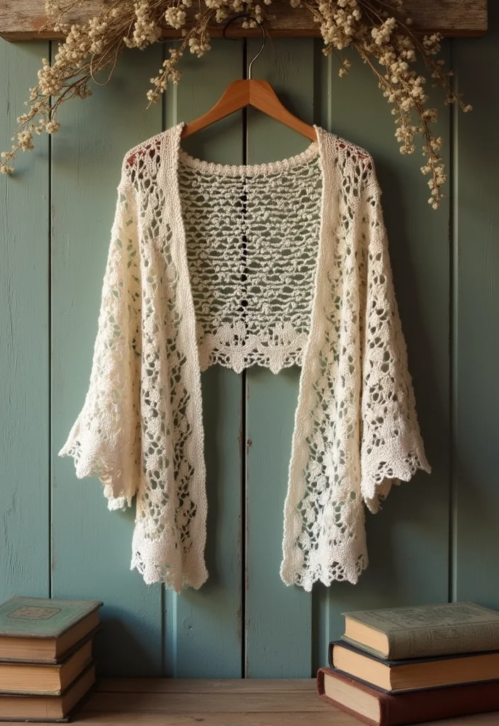 Crochet Shrug Pattern Free: Lightweight Wearable Guide with 20 Chic Visual Inspirations - 8. Vintage-Inspired Shrug