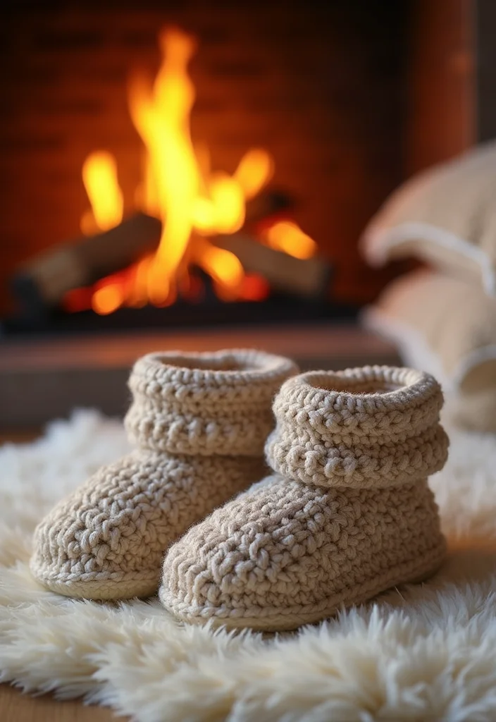 Crochet Slippers Free Pattern: Cozy Footwear Guide with 18 Comfort-Focused Visual Inspirations - 10. Slipper Booties: Extra Warmth for Cold Days