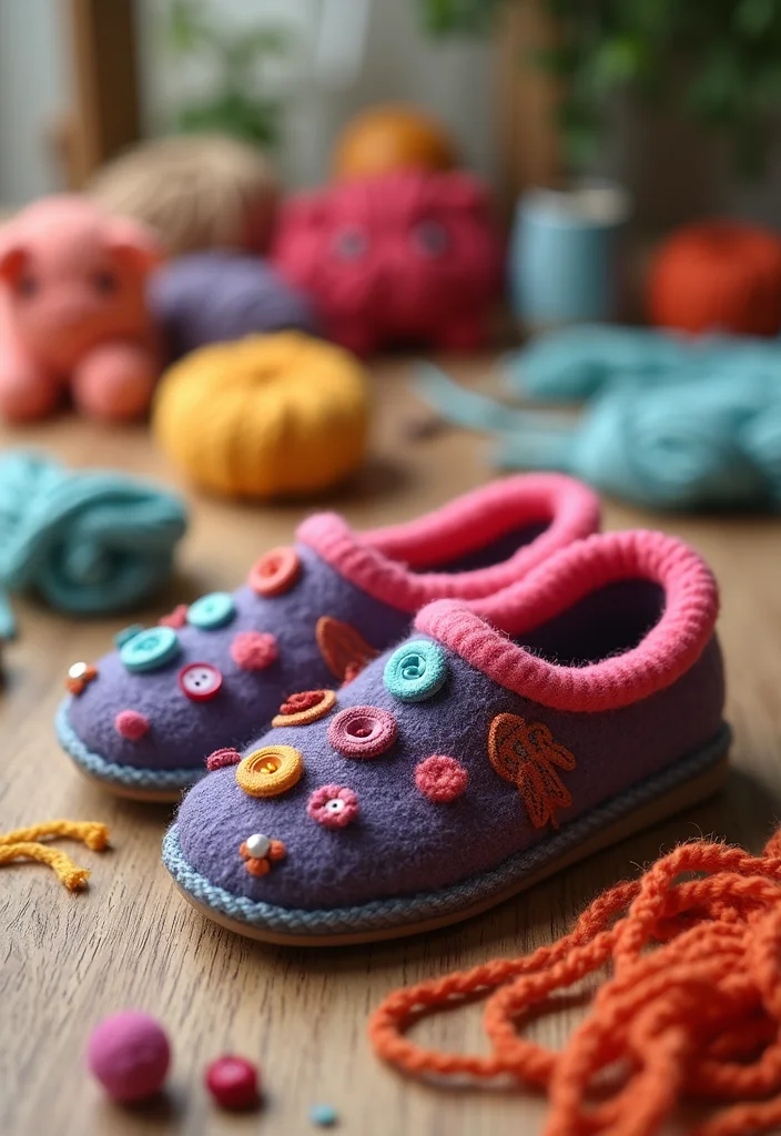 Crochet Slippers Free Pattern: Cozy Footwear Guide with 18 Comfort-Focused Visual Inspirations - 16. Slippers with Fun Add-Ons: Make It Unique