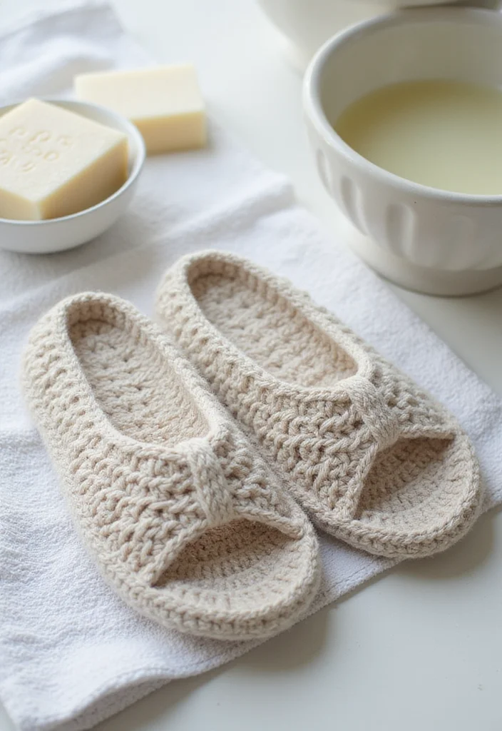 Crochet Slippers Free Pattern: Cozy Footwear Guide with 18 Comfort-Focused Visual Inspirations - 18. Slipper Care: Keeping Your Creations Cozy