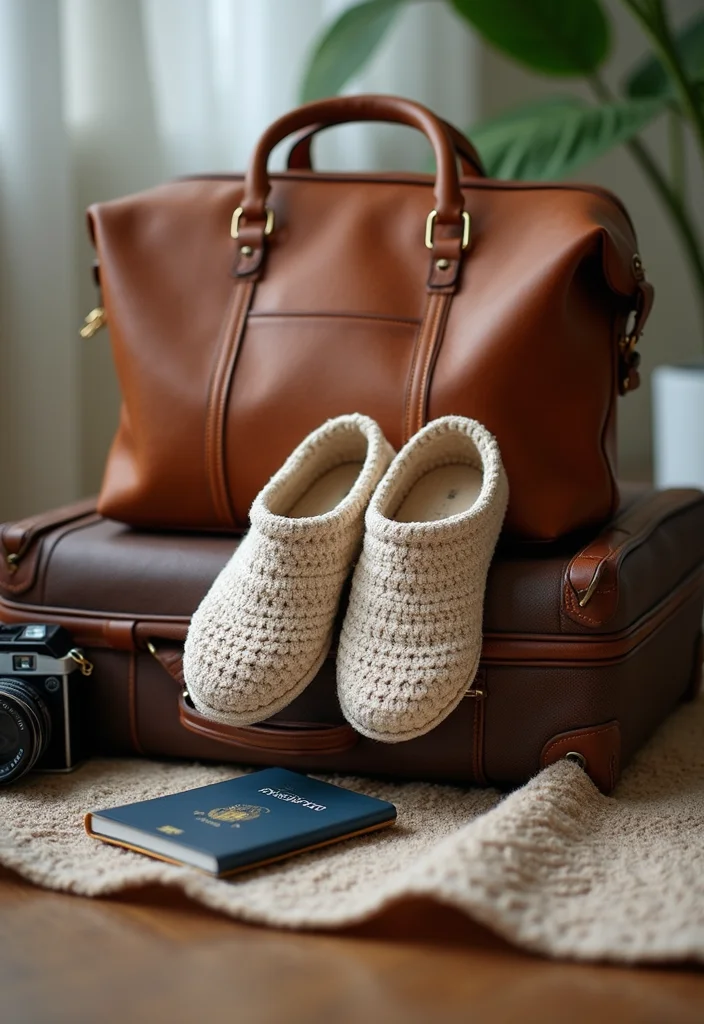 Crochet Slippers Free Pattern: Cozy Footwear Guide with 18 Comfort-Focused Visual Inspirations - 8. Travel-Friendly Slippers: Easy to Pack