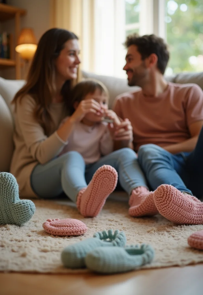 Crochet Slippers Free Pattern: Cozy Footwear Guide with 18 Comfort-Focused Visual Inspirations - 9. Matching Family Slippers: Create Together