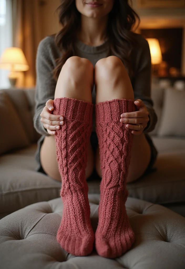 Crochet Socks Free Pattern: Handmade Cozy Footwear Guide with 17 Warm Visual Inspirations - 4. Cable Knit Crochet Socks