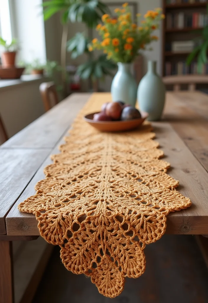 Crochet Table Runner Pattern Guide with 18 Beautiful Visual Inspirations to Elevate Your Décor - 1. Natural Cotton Delight