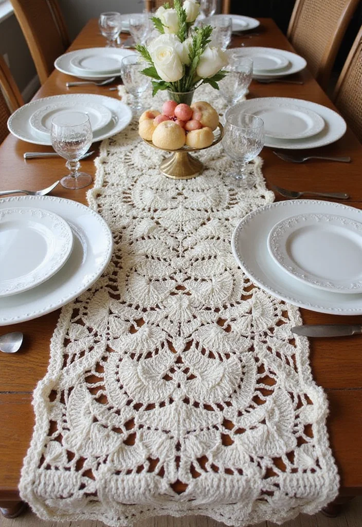 Crochet Table Runner Pattern Guide with 18 Beautiful Visual Inspirations to Elevate Your Décor - 11. Layering Textures