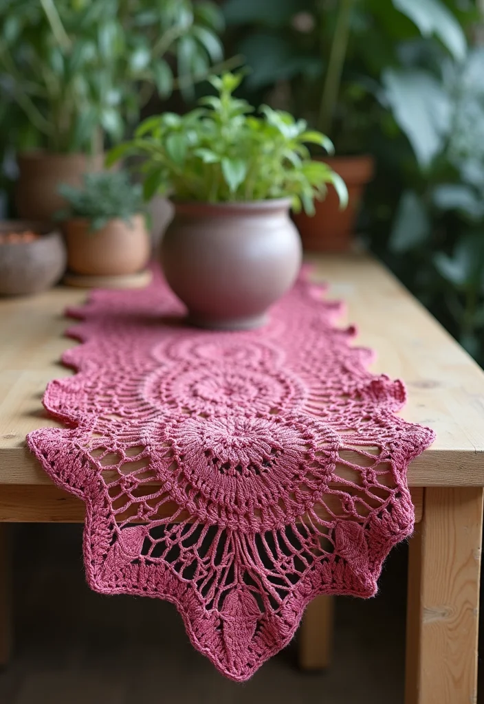 Crochet Table Runner Pattern Guide with 18 Beautiful Visual Inspirations to Elevate Your Décor - 13. Eco-Friendly Dyeing Techniques