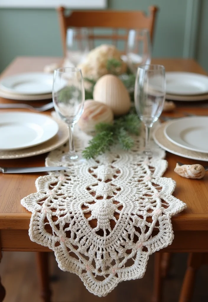Crochet Table Runner Pattern Guide with 18 Beautiful Visual Inspirations to Elevate Your Décor - 14. Themed Finishes