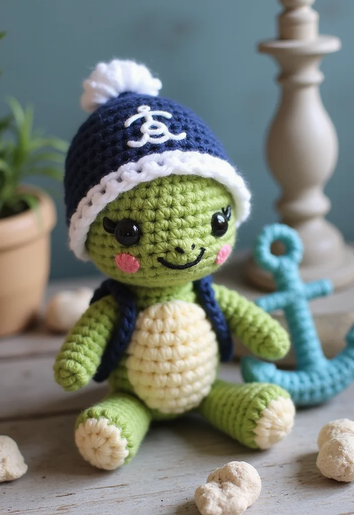 Crochet Turtle Pattern Free: Cute Animal Plush Guide with 19 Ocean-Inspired Visual Inspirations - 10. Nautical-Themed Turtles