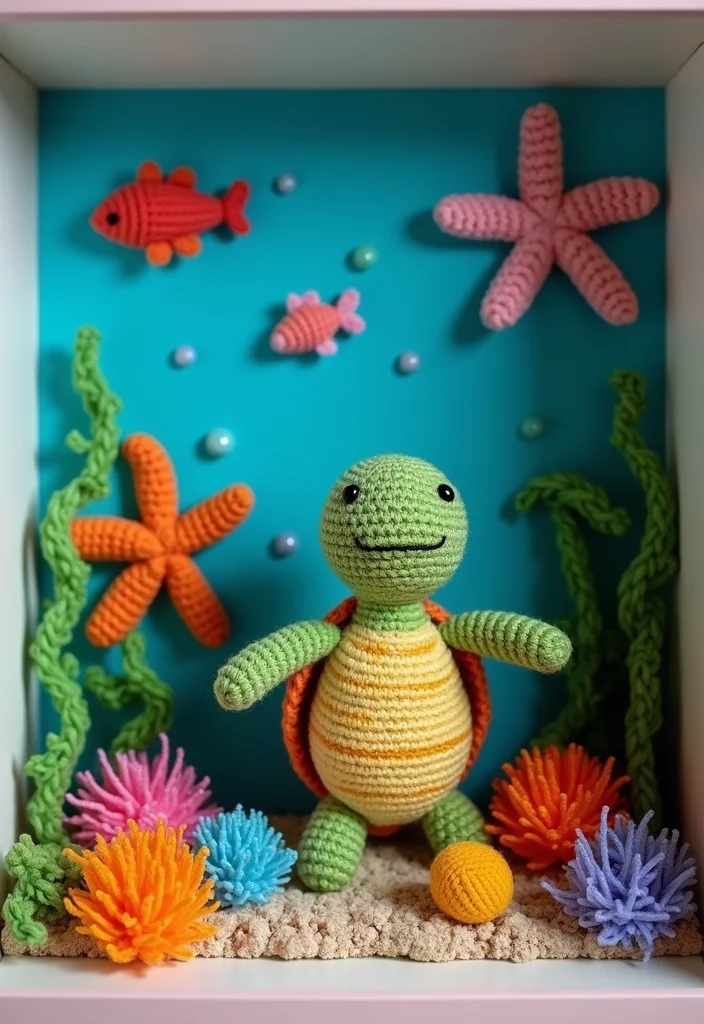 Crochet Turtle Pattern Free: Cute Animal Plush Guide with 19 Ocean-Inspired Visual Inspirations - 13. Underwater Scene Turtles