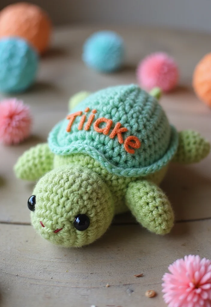 Crochet Turtle Pattern Free: Cute Animal Plush Guide with 19 Ocean-Inspired Visual Inspirations - 14. Personalized Turtles