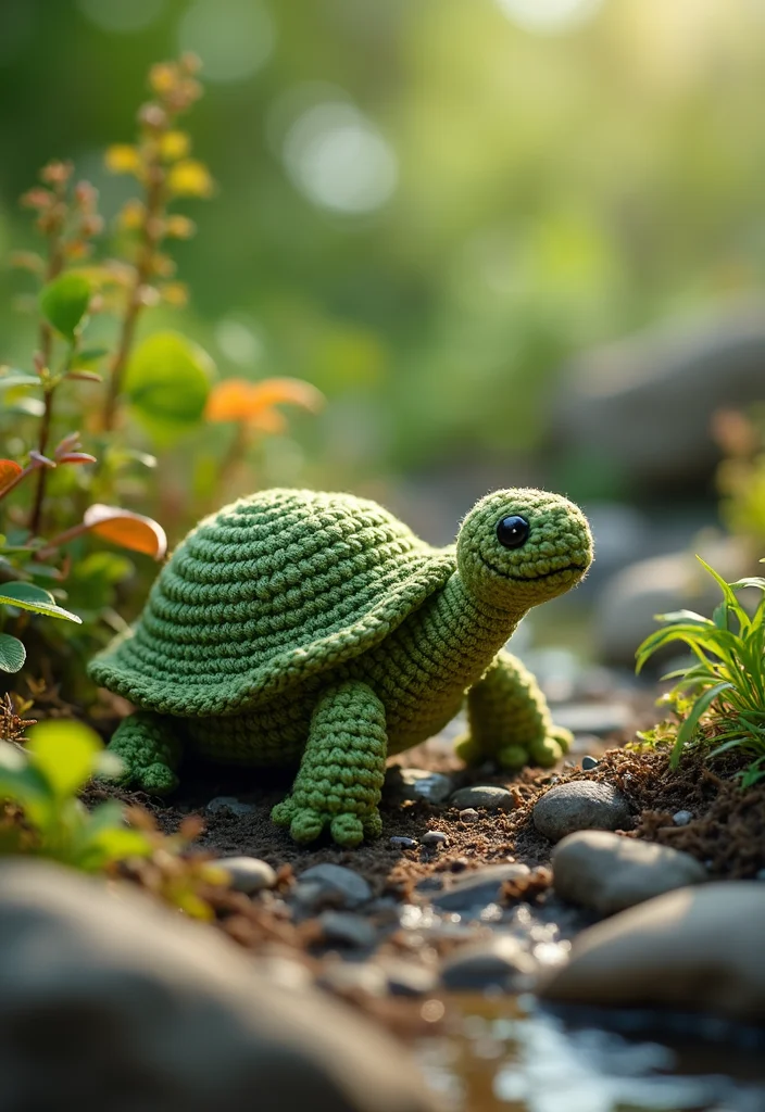 Crochet Turtle Pattern Free: Cute Animal Plush Guide with 19 Ocean-Inspired Visual Inspirations - 15. Turtles in Nature Scenes